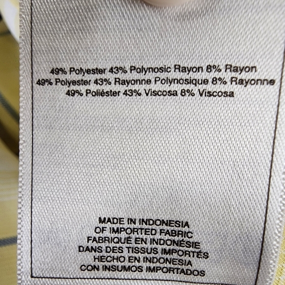 Quicksilver Plaid Button Front Shirt Short Sleeve Yellow Navy White Size XL - Picture 16 of 16